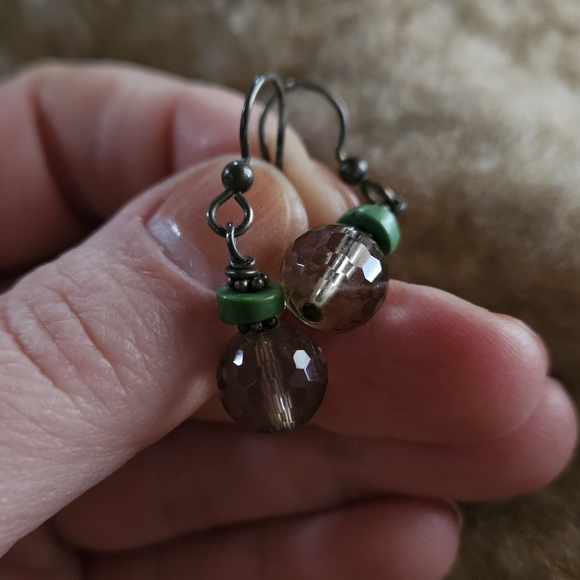 Handmade smokey quartz earrings - Picture 2 of 3